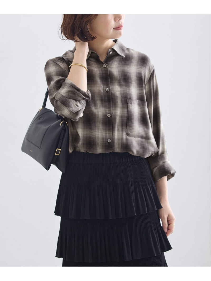 《予約》チェックシャツ JOURNAL STANDARD L'ESSAGE ジャーナルスタンダード レサージュ トップス シャツ・ブラウス グリーン ブラック ブラウン【先行予約】*【送料無料】[ Fashion]｜JOURNAL STANDARD