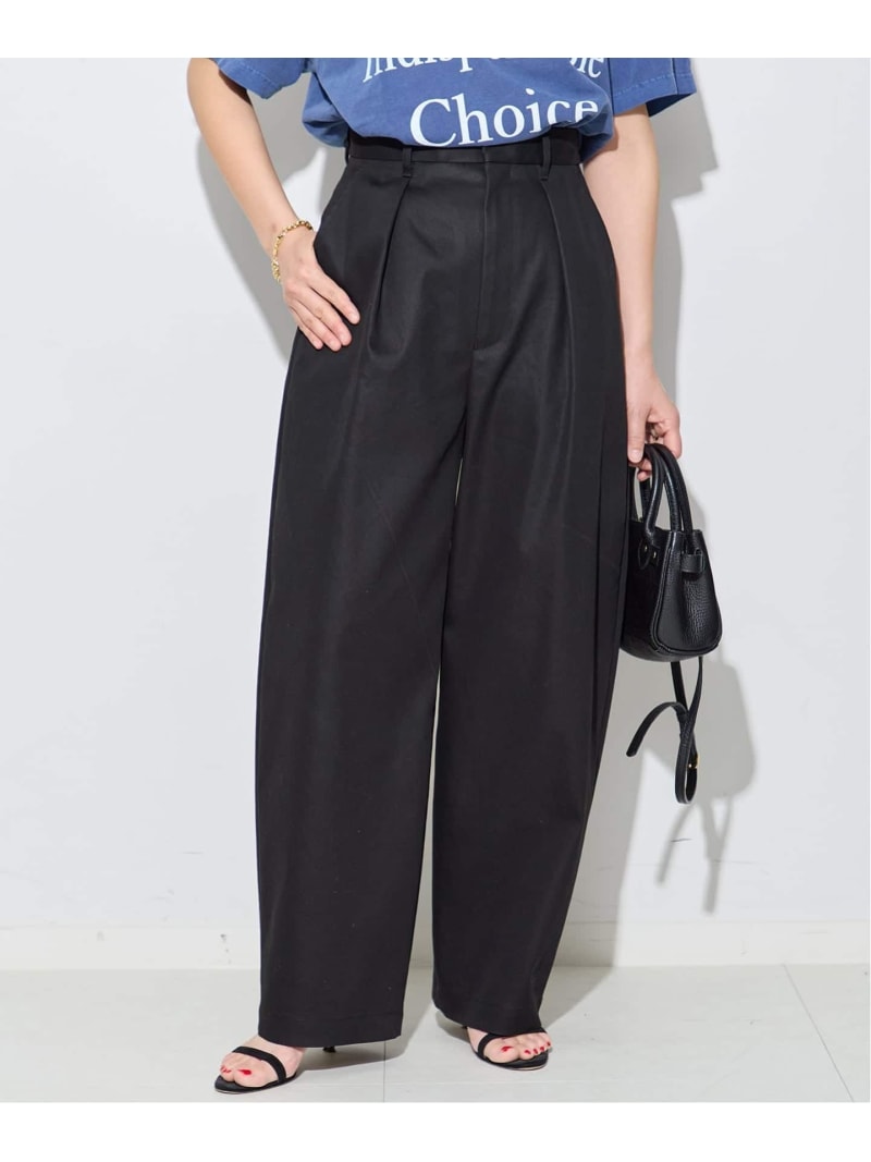 【SALE／30%OFF】《追加5》【金子綾さん着用】CP タックチノパンツ JOURNAL STANDARD L'ESSAGE ジャーナルスタンダード レサージュ パンツ チノパンツ ブラック ベージュ【RBA_E】【送料無料】[ Fashion]｜JOURNAL STANDARD