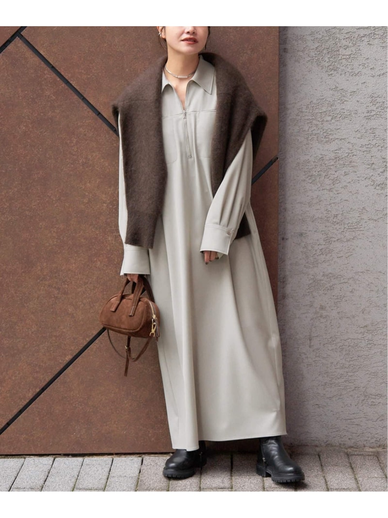 楽天市場】《WEB限定追加》スウェットライクハーフジップワンピース