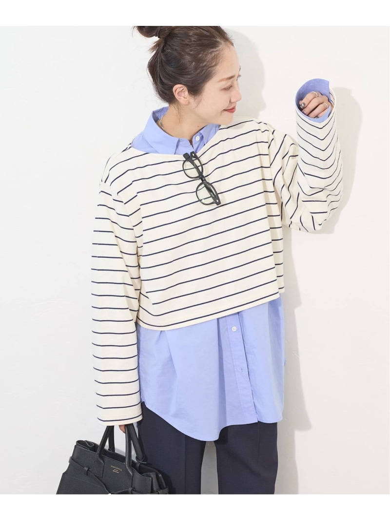 《追加2》カラーボーダーショートカットソー JOURNAL STANDARD ジャーナル スタンダード トップス カットソー・Tシャツ ワインレッド ピンク ブルー ネイビー【送料無料】[ Fashion]