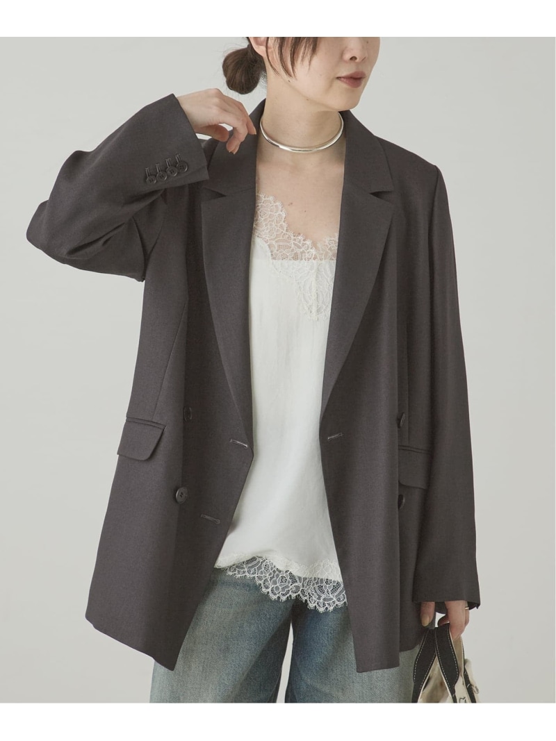 【SALE／30%OFF】《セットアップ可》アイアスダブルブレステッドジャケット JOURNAL STANDARD L'ESSAGE ジャーナルスタンダード レサージュ ジャケット・アウター テーラードジャケット・ブレザー ベージュ グレー【RBA_E】【送料無料】[ Fashion]｜JOURNAL STANDARD