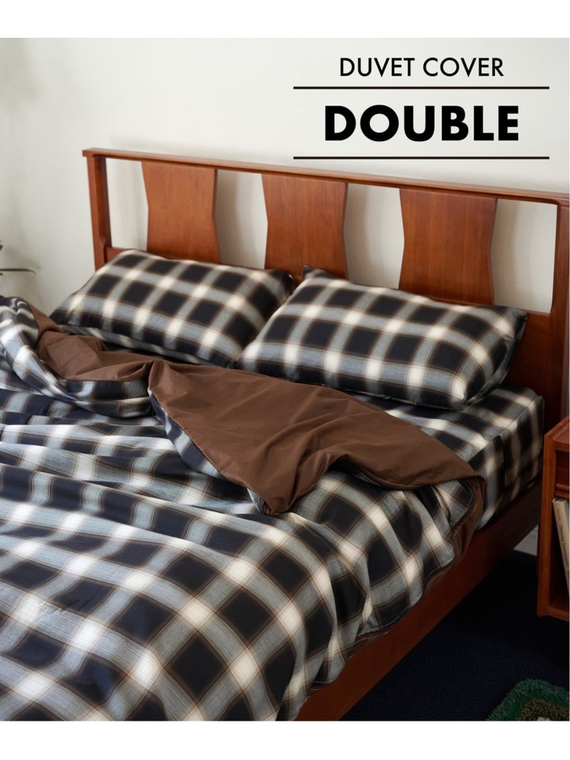OMBRE CHECK DUVET COVER D 掛け布団覆いかぶせる ダブル JOURNAL STANDARD FURNITURE ジャーナルスタンダードファニチャー 室内装飾・生きて行く雑貨 余分の物の室内装飾・生きて行く雑貨 赤銅色【貨物輸送無料】[ Fashion]