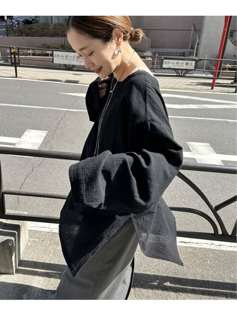 《追加》ソフトガーゼ2WAYビッグプルオーバー JOURNAL STANDARD ジャーナル スタンダード トップス シャツ・ブラウス ブラック ホワイト【送料無料】[ Fashion]
