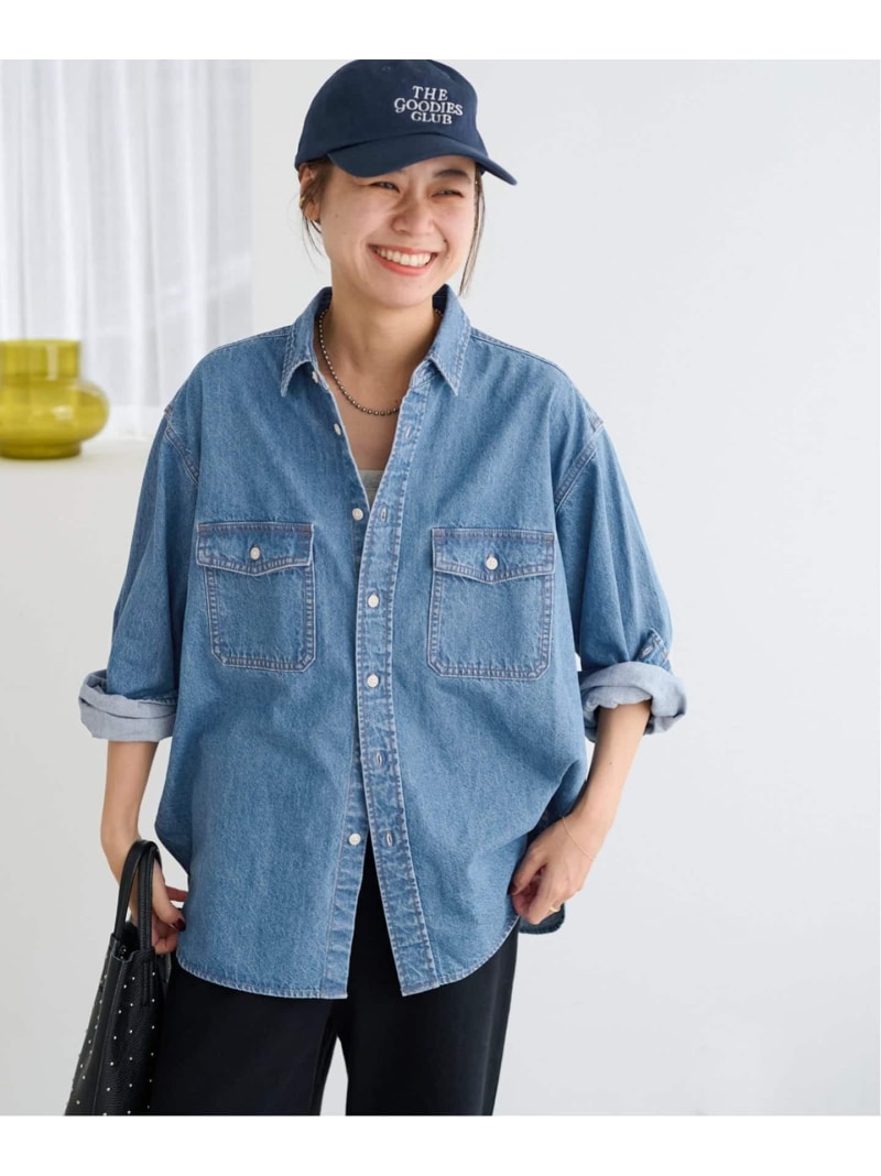 《追加3》9oz デニムワークシャツ JOURNAL STANDARD relume ジャーナル スタンダード レリューム トップス シャツ・ブラウス ブルー ネイビー【送料無料】[ Fashion]