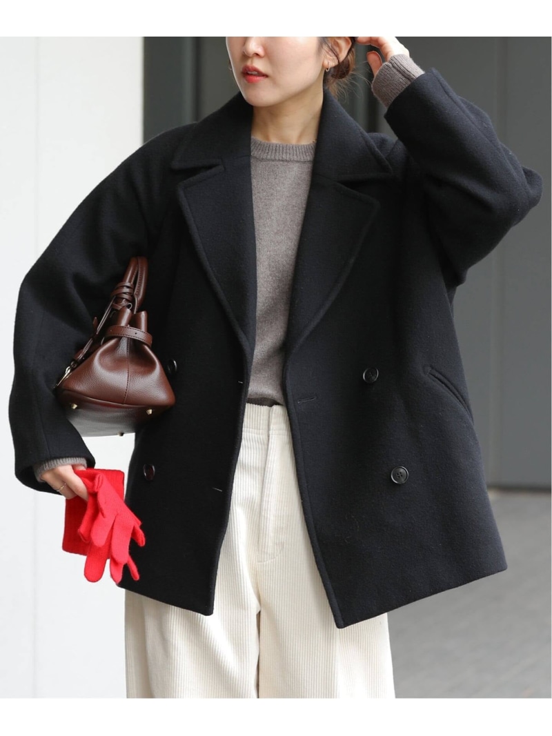 極美品 JOURNALSTANDARDrelume 尾州ウールピーコート グレー ジャーナルスタンダード レリューム JOURNAL STANDARD relume 《WEB