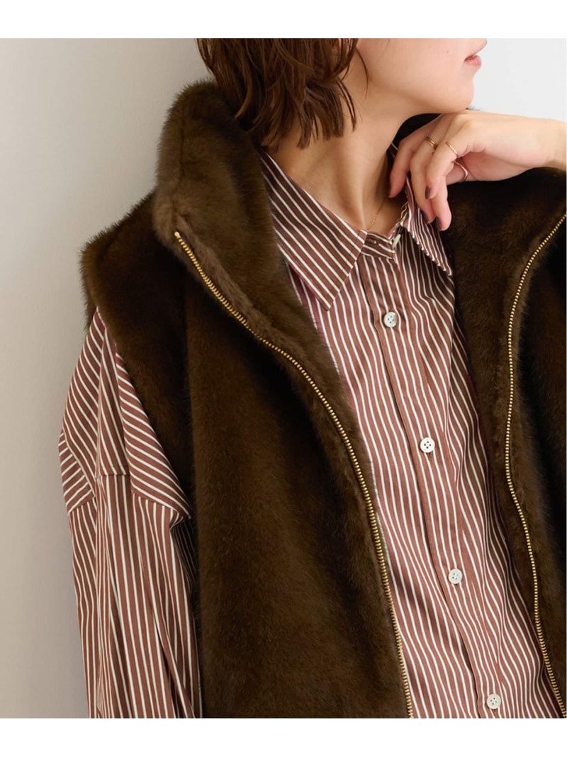 コンパクトコットンストライプビッグシャツ JOURNAL STANDARD relume ジャーナル スタンダード レリューム トップス シャツ・ブラウス ブルー ベージュ ブラウン【送料無料】[ Fashion]