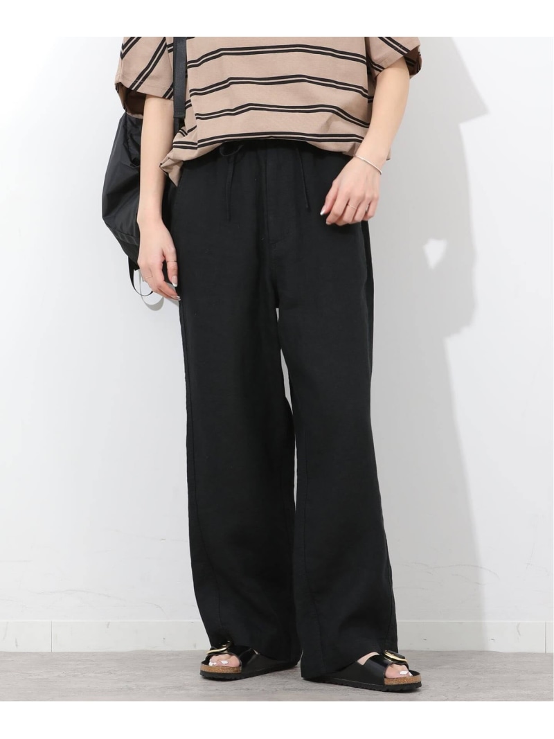 《予約》ベルギーリネンワイドイージーパンツ JOURNAL STANDARD relume ジャーナル スタンダード レリューム パンツ その他のパンツ ブラウン ベージュ ブラック【先行予約】*【送料無料】[ Fashion]