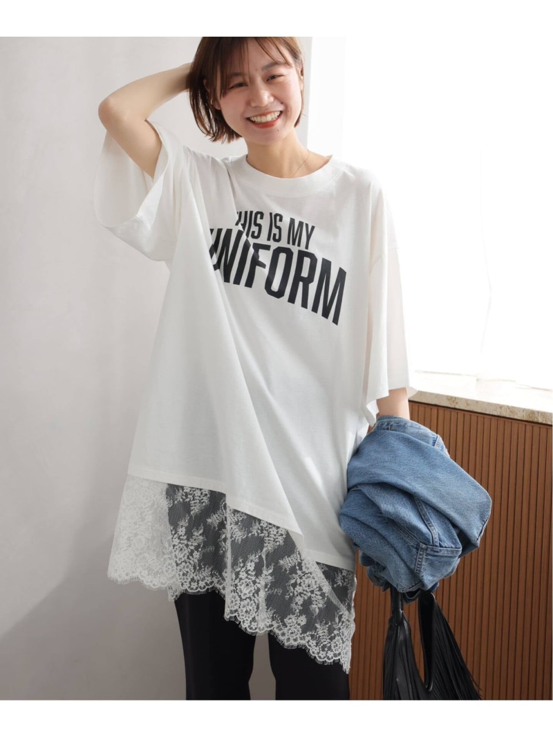 《WEB押さえる加えること》【ARCHIVE STANCE】 lace switching Tee JOURNAL STANDARD relume 逐次刊行物 判定基準 レリューム トップス カットソー・プルオーバー 黒いこと ベージュ【貨物輸送無料】[ Fashion]