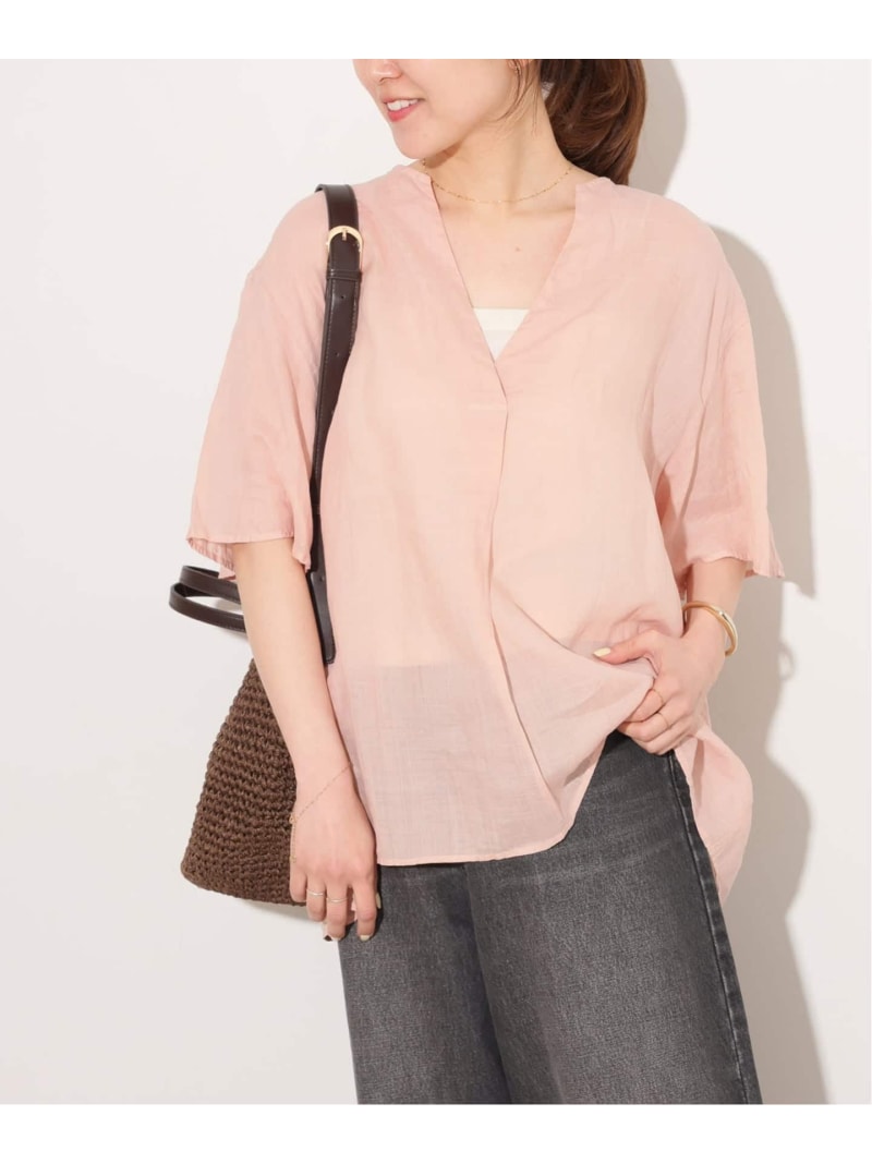 《予約》ガーメントダイラミーVネックプルオーバー JOURNAL STANDARD relume ジャーナル スタンダード レリューム トップス シャツ・ブラウス ブラック ブラウン ピンク【先行予約】*【送料無料】[ Fashion]