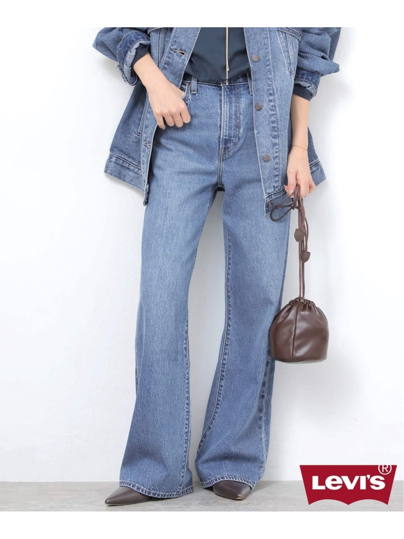 別注【LEVI\u0027S】RIBCAGE WIDE LEG:ジーンズ JOURNAL STANDARD relume 逐次刊行物 判定基準 レリューム ズボン下 デニム・ジーンズズボン下 青碧【貨物輸送無料】[ Fashion]