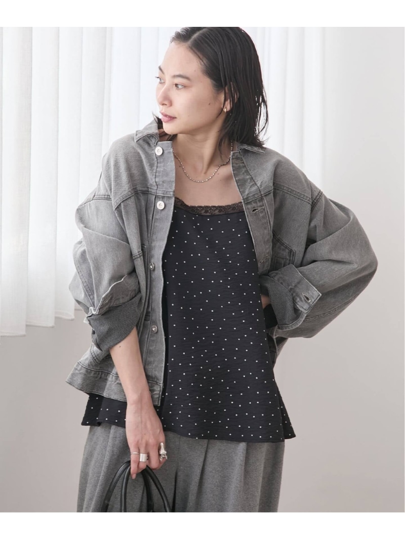 ドットプリントキャミ JOURNAL STANDARD ジャーナル スタンダード トップス シャツ・ブラウス ブラック ベージュ【送料無料】[ Fashion]