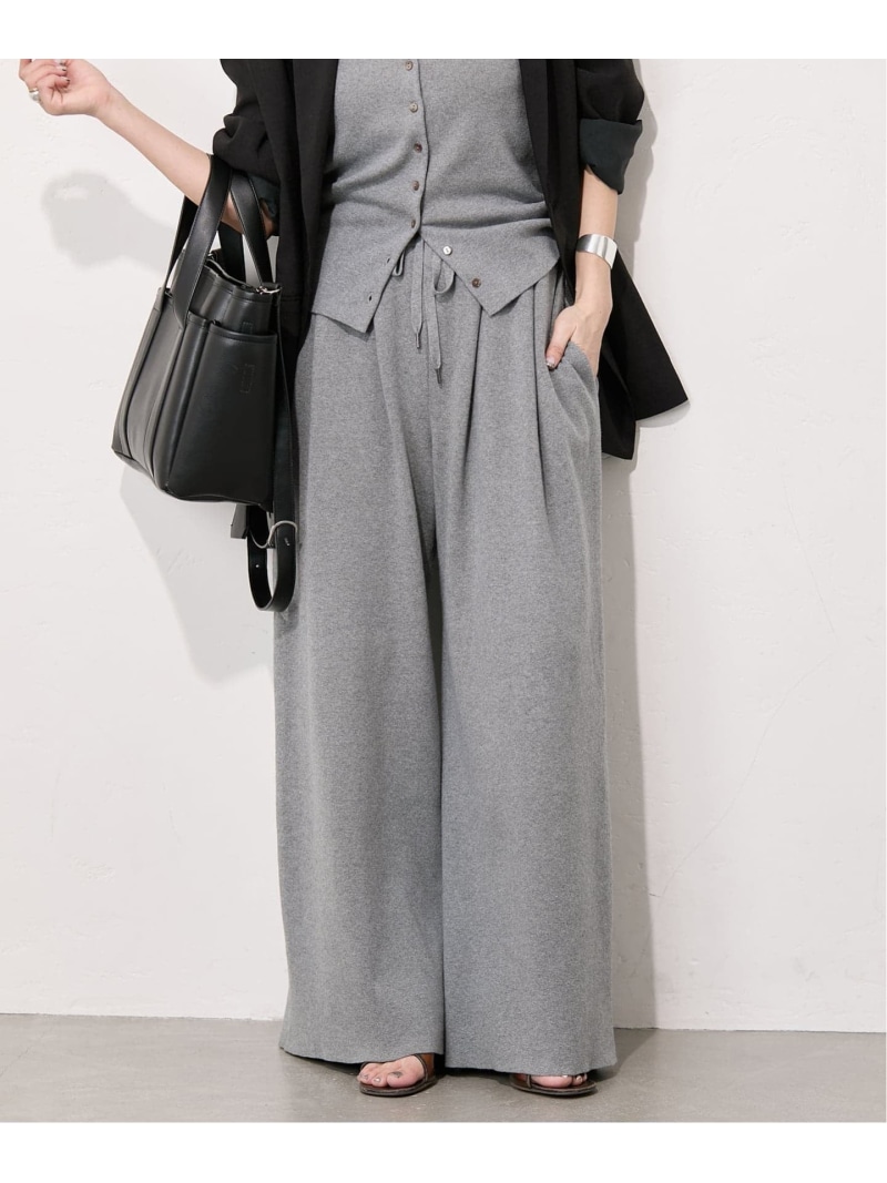 《追加予約》WASHABLE コットンシルクミックスタックワイドパンツ JOURNAL STANDARD ジャーナル スタンダード パンツ その他のパンツ グレー ブラック ベージュ【先行予約】*【送料無料】[ Fashion]｜JOURNAL STANDARD