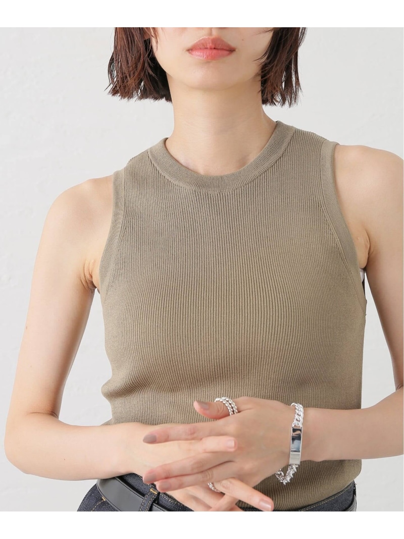 ニットリブタンクトップ JOURNAL STANDARD L'ESSAGE ジャーナルスタンダード レサージュ トップス ノースリーブ・タンクトップ ベージュ ブラック【送料無料】[ Fashion]｜JOURNAL STANDARD