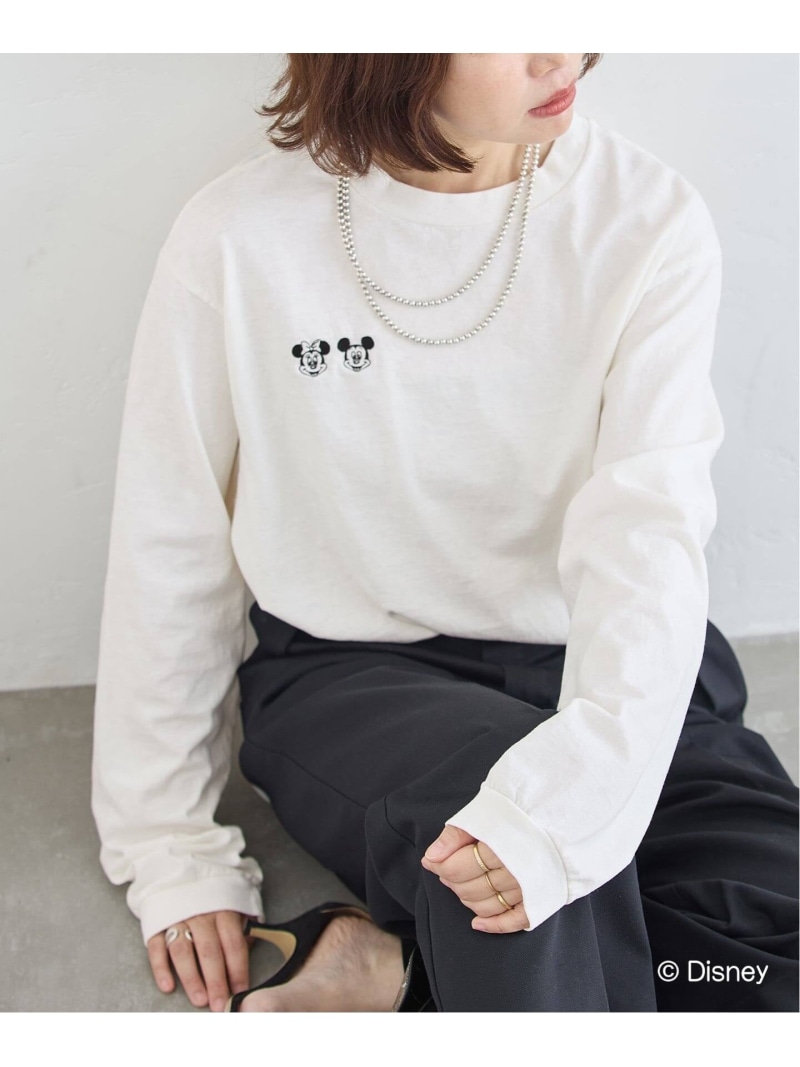 《予約》JANE SMITH/ジェーンスミス / MICKEY&MINNIE FACE L/S Tシャツ JOURNAL STANDARD L'ESSAGE ジャーナルスタンダード レサージュ トップス カットソー・Tシャツ ブラウン ホワイト【先行予約】*【送料無料】[ Fashion]｜JOURNAL STANDARD