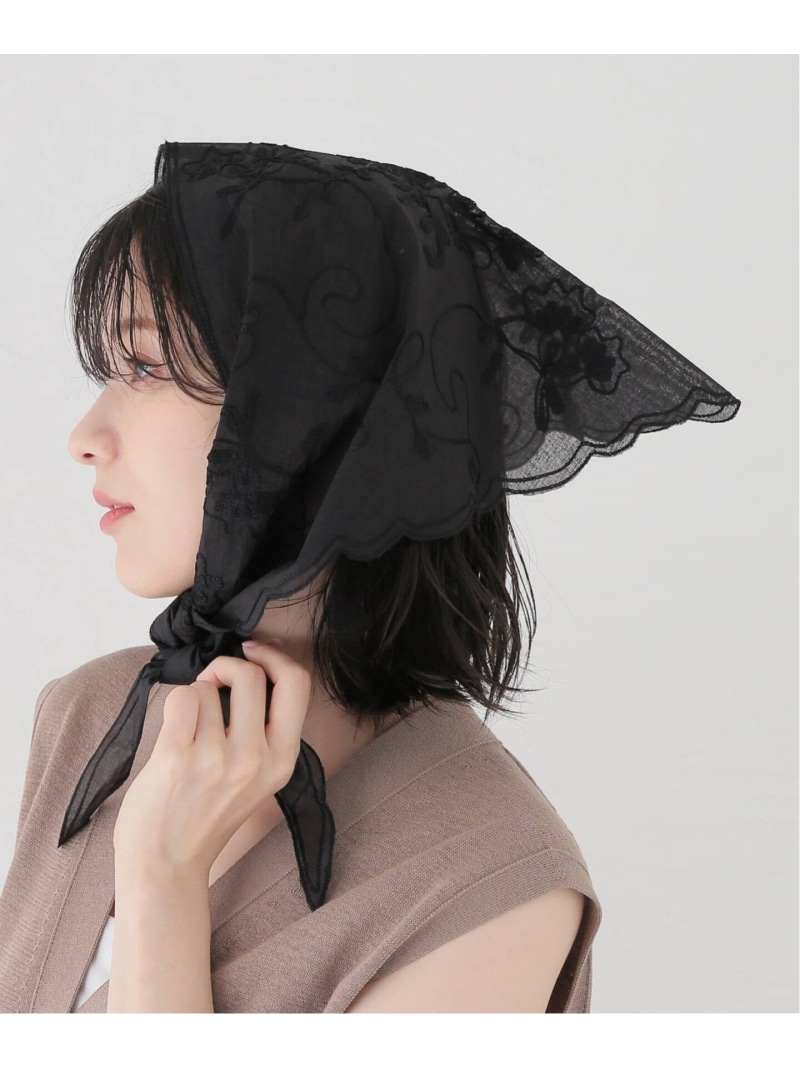 【SARA MALLIKA/サラマリカ】 Organza Arai Embroidery Babu JOURNAL STANDARD 逐次刊行物 標準尺度 流行り物雑貨 スカーフ・バンダナ 白いこと 黒いこと【貨物輸送無料】[ Fashion]