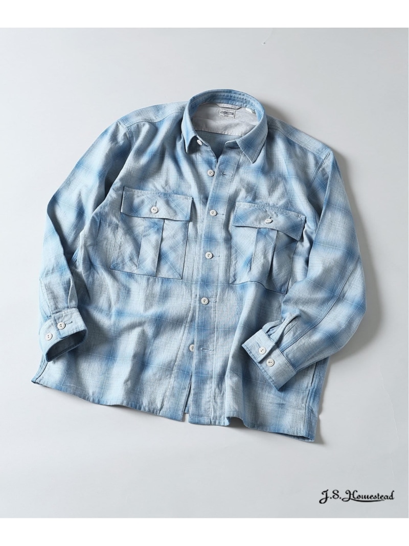 J.S.Homestead / インディゴ チェック ミリタリー シャツ JOURNAL STANDARD ジャーナル スタンダード トップス シャツ・ブラウス ブラック ネイビー ブラウン グレー【送料無料】[ Fashion]
