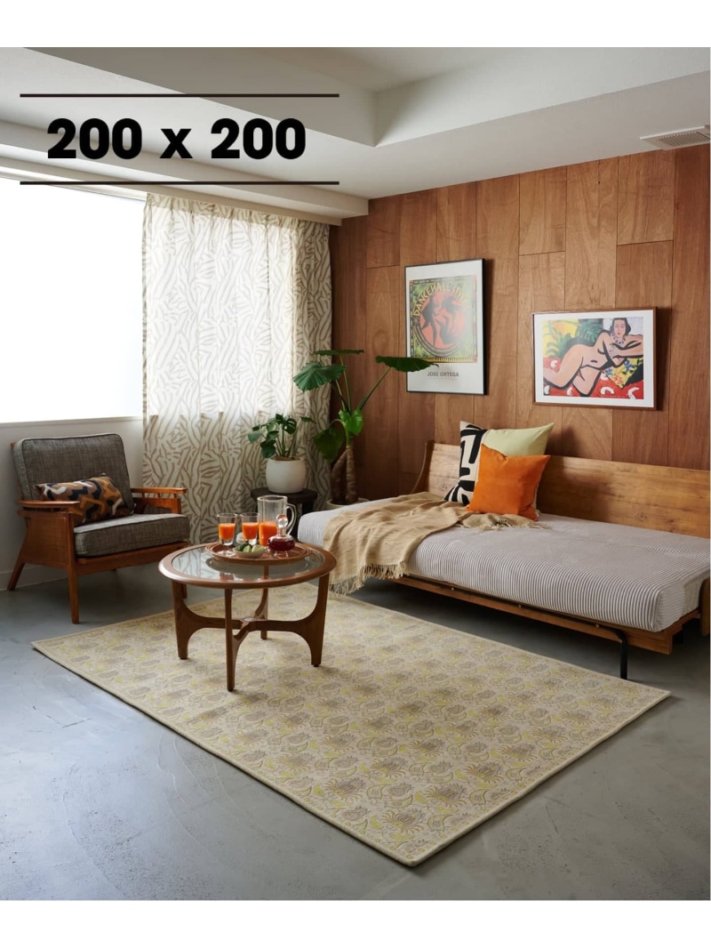 《予約》BLOOMPAISLEY RUG 200X200 ブルームペイズリー ラグ JOURNAL STANDARD FURNITURE ジャーナルスタンダードファニチャー インテリア・生活雑貨 カーペット・ラグ・マット イエロー【先行予約】*【送料無料】[ Fashion]