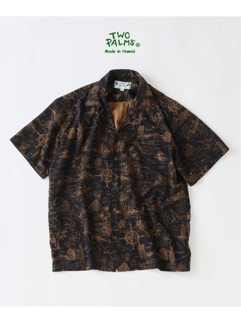 TWO PALMS / トゥーパームス 別注 オーバーダイ アロハシャツ JOURNAL STANDARD relume ジャーナル スタンダード レリューム トップス シャツ・ブラウス ブラウン ブラック【送料無料】[ Fashion]｜JOURNAL STANDARD