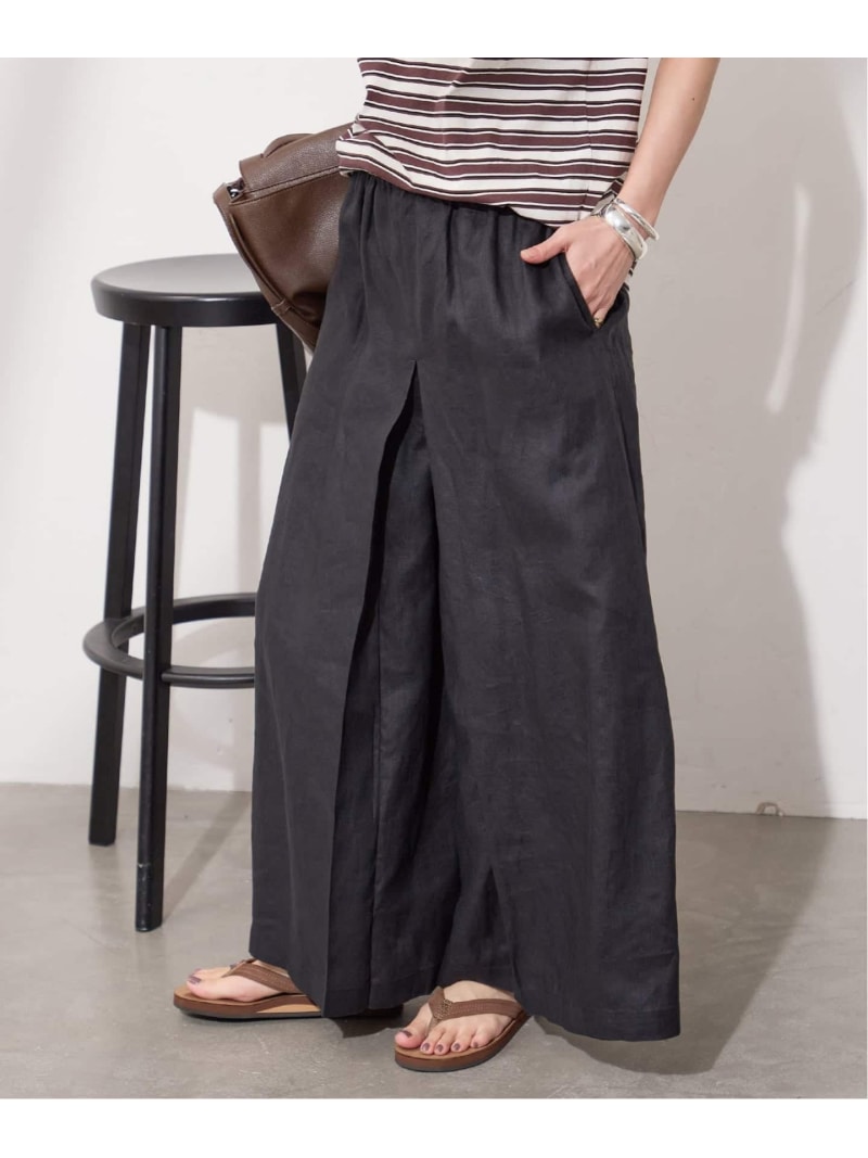 《WEB限定追加予約2》リネン タックキュロット JOURNAL STANDARD ジャーナル スタンダード パンツ その他のパンツ ブラック【先行予約】*【送料無料】[ Fashion] 11,242円