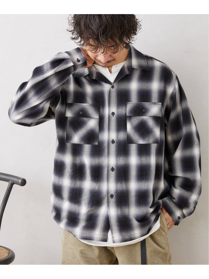 楽天市場】【J.S.Homestead / Stead】T/WOOL OMBRE OPEN COLLAR SHIRTS