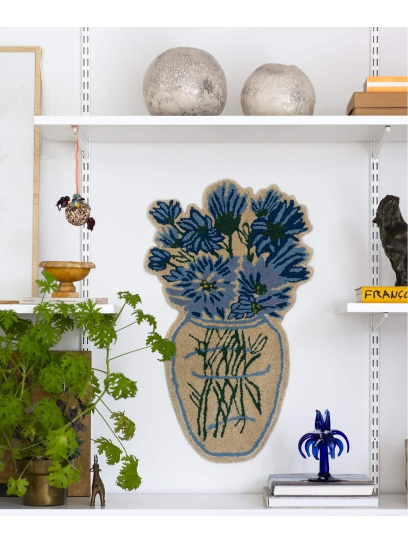 【BONGUSTA】 BLUE DAISY RUG 引っ敷き JOURNAL STANDARD FURNITURE ジャーナルスタンダードファニチャー 室内装飾・やって行く雑貨 カーペット・ラグ・マット 青碧【貨物輸送無料】[ Fashion]