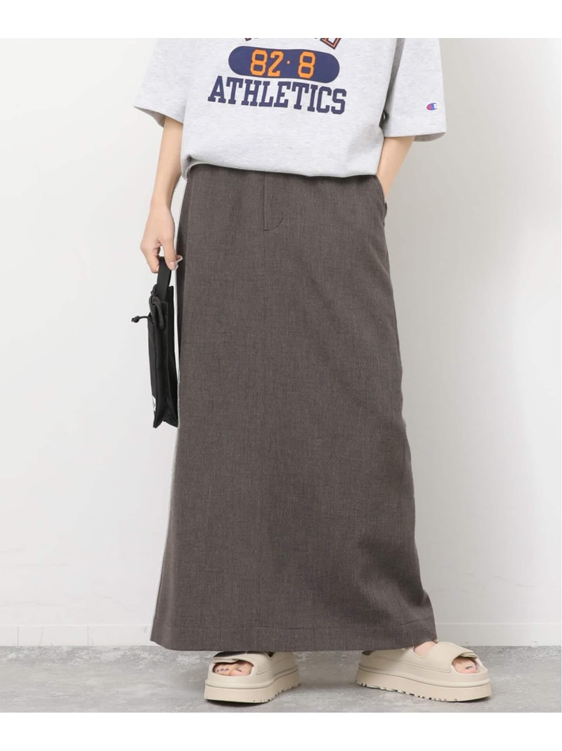[防シワ]メランジドビーIラインスカート JOURNAL STANDARD relume ジャーナル スタンダード レリューム スカート ロング・マキシスカート ベージュ ブラウン【送料無料】[ Fashion]