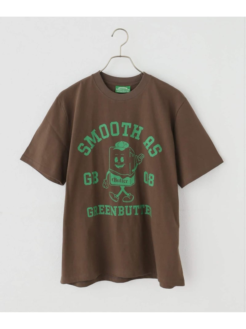 【GREEN BUTTER/緑であること乳酪】Butter Character Tee JOURNAL STANDARD relume 逐次刊行物 判定基準 レリューム トップス カットソー・プルオーバー 薄墨色 赤銅色【貨物輸送無料】[ Fashion]