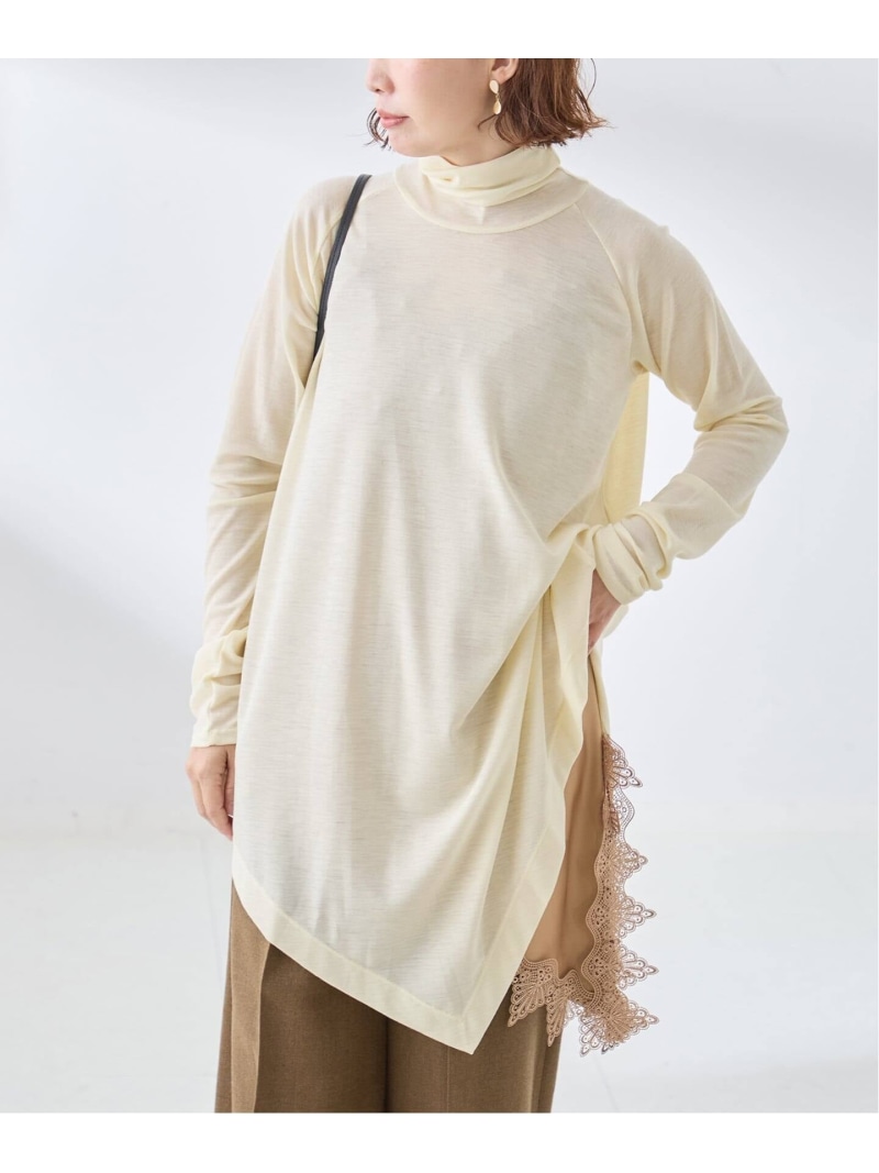 《予約》Uhr/ウーア Wool Asymmetry Turtleneck Long Tee タートルネックロングT JOURNAL STANDARD L'ESSAGE ジャーナルスタンダード レサージュ トップス ニット グレー ベージュ【先行予約】*【送料無料】[ Fashion]｜JOURNAL STANDARD 20,306円