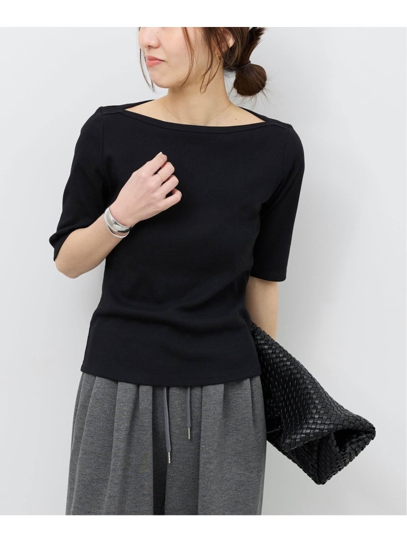 ボートネックハーフスリーブ JOURNAL STANDARD relume ジャーナル スタンダード レリューム トップス カットソー・Tシャツ グレー ブラック ホワイト【送料無料】[ Fashion]
