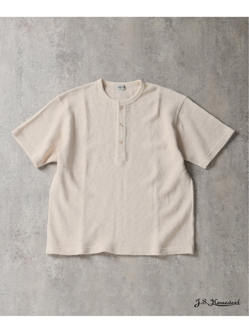 J.S.Homestead / レノ メッシュ ファブリック ヘンリー ネック Tシャツ JOURNAL STANDARD ジャーナル スタンダード トップス カットソー・Tシャツ ブラック パープル ブラウン ベージュ【送料無料】[ Fashion]｜JOURNAL STANDARD