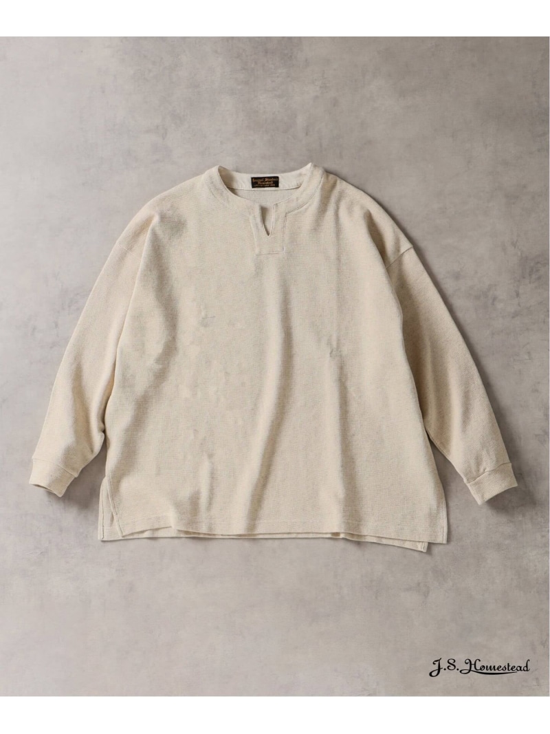 J.S.Homestead / スキッパー ロング スリーブ tシャツ JOURNAL STANDARD ジャーナル スタンダード トップス カットソー・Tシャツ ブラック ベージュ【送料無料】[ Fashion] 12,870円