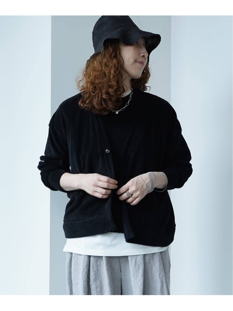 【SOIL】PILE V-NECK 1BUTTON CARDIGAN journal standard luxe 逐次刊行物判定基準 ラックス トップス ジレー 黒いこと 薄墨色【貨物輸送無料】[ Fashion]