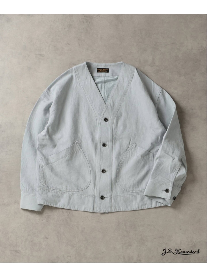 【SALE／30%OFF】J.S.Homestead / コットンリネン デニム "JUDO" ブルゾン JOURNAL STANDARD ジャーナル スタンダード ジャケット・アウター ブルゾン・ジャンパー ブルー ネイビー ベージュ【RBA_E】【送料無料】[ Fashion]｜JOURNAL STANDARD