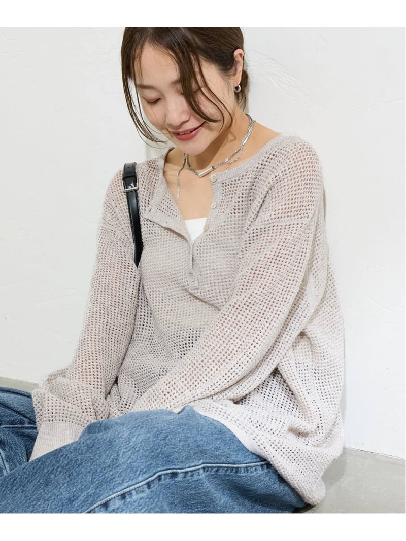 【SALE／30%OFF】《追加》ヘンリーメッシュニット JOURNAL STANDARD ジャーナル スタンダード トップス ニット グレー ブラック ベージュ【RBA_E】【送料無料】[ Fashion]｜JOURNAL STANDARD