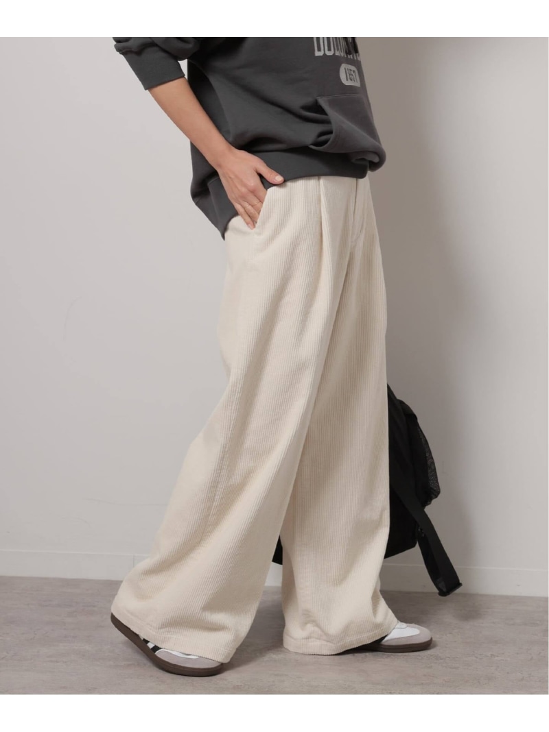 【SALE／10%OFF】《追加2》ウォッシャブルコーデュロイタックワイドパンツ JOURNAL STANDARD relume ジャーナル スタンダード レリューム パンツ その他のパンツ グレー ホワイト ブルー【RBA_E】【送料無料】[ Fashion]