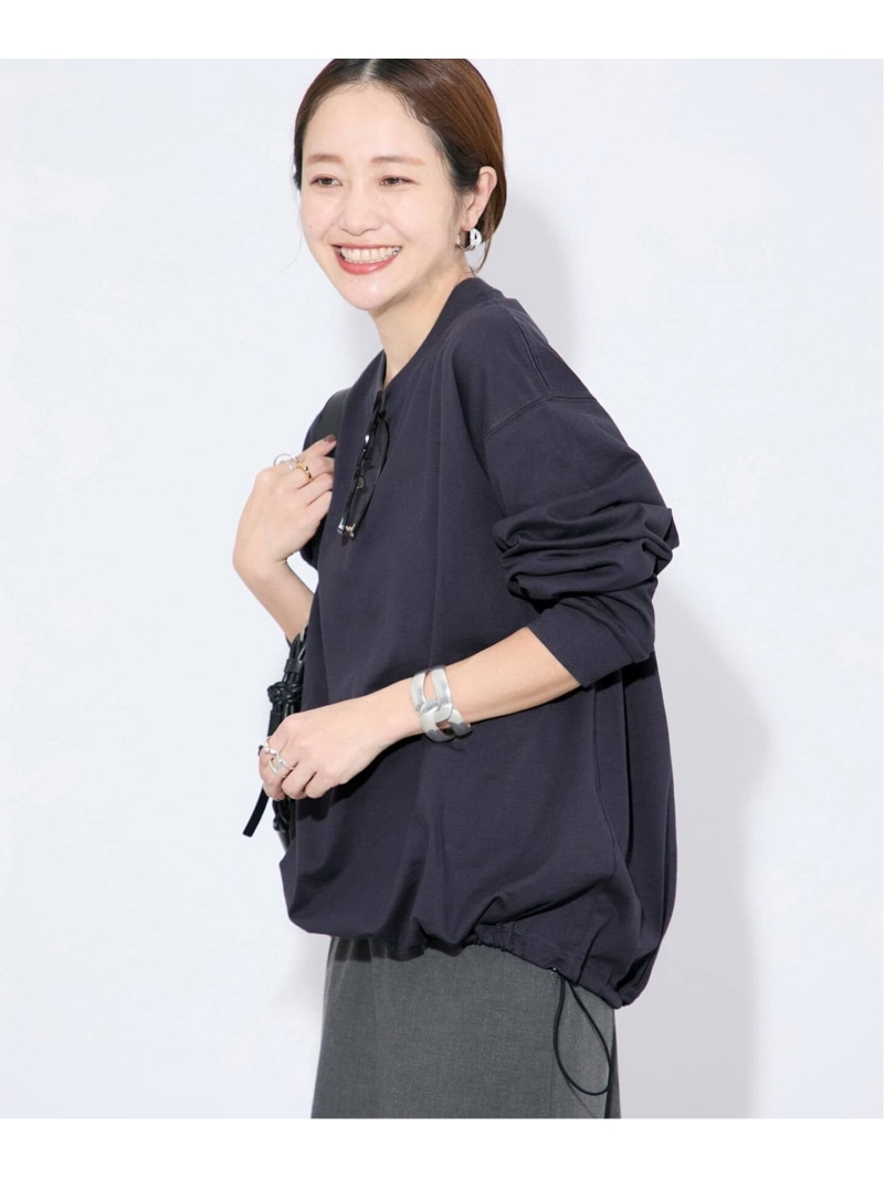 《追加3》シャーリングロングスリーブTシャツ JOURNAL STANDARD ジャーナル スタンダード トップス カットソー・Tシャツ ホワイト ブラウン ネイビー ブラック【送料無料】[ Fashion]