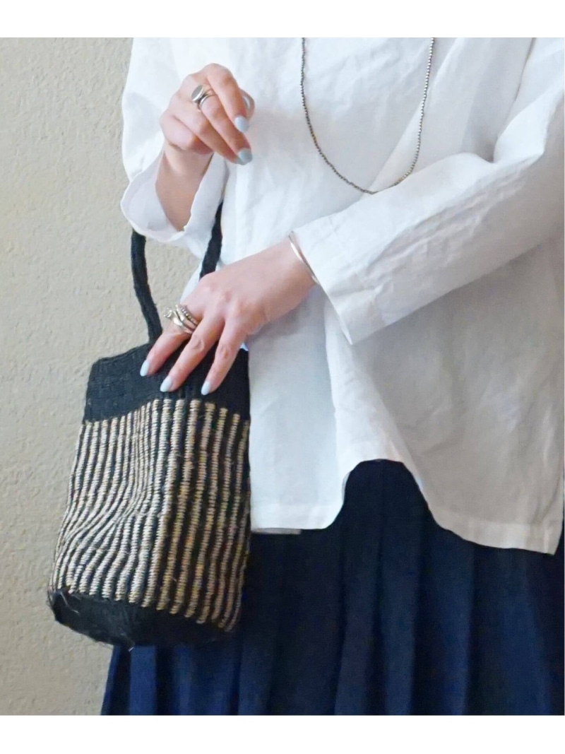 【SOIL】STRIPE SISAL ONE HANDLE BAG journal standard luxe 逐次刊行物標準尺度 ラックス 御徒面子 かご御徒面子 黒いこと 赤銅色【貨物輸送無料】[ Fashion]