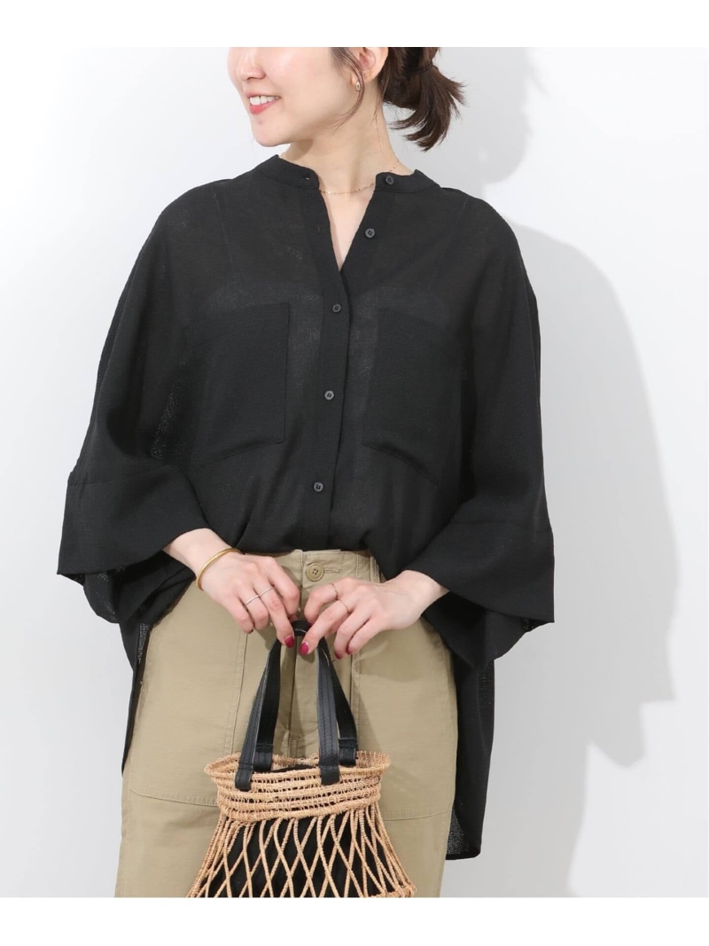 ヴィンテージメッシュワイドシャツ JOURNAL STANDARD relume ジャーナル スタンダード レリューム トップス シャツ・ブラウス ベージュ ブラック【送料無料】[ Fashion]