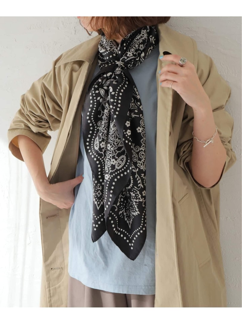 《追加予約》MANIPURI/マニプリ 88カレイドバンダナ JOURNAL STANDARD L'ESSAGE ジャーナルスタンダード レサージュ ファッション雑貨 スカーフ・バンダナ ベージュ ブラック【先行予約】*【送料無料】[ Fashion]｜JOURNAL STANDARD