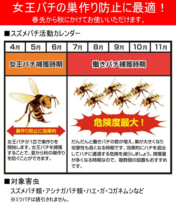 業務用 スズメバチ捕獲器 2個入 RCP 送料無料 スズメバチ 捕獲 捕獲器 使い捨て 吊るす 誘引 退治 ハチ アシナガバチ コガネムシ ハエ ガ 山林 農作業 ガーデニング 店頭受取対応商品|JOYアイランド