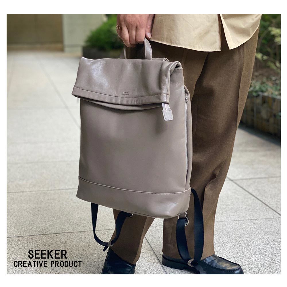 魅了 楽天市場 5 Offクーポン Seeker シーカー 口折れバックパック 防水 リュック Skb 021ft1 メンズ 本革 ビジネス バッグ 防水レザー カバン バック レザー 手持ち スリム 大容量 本革リュック レザーリュック 通勤 通学 人気 ブランド 高級 Pcバッグ ノート