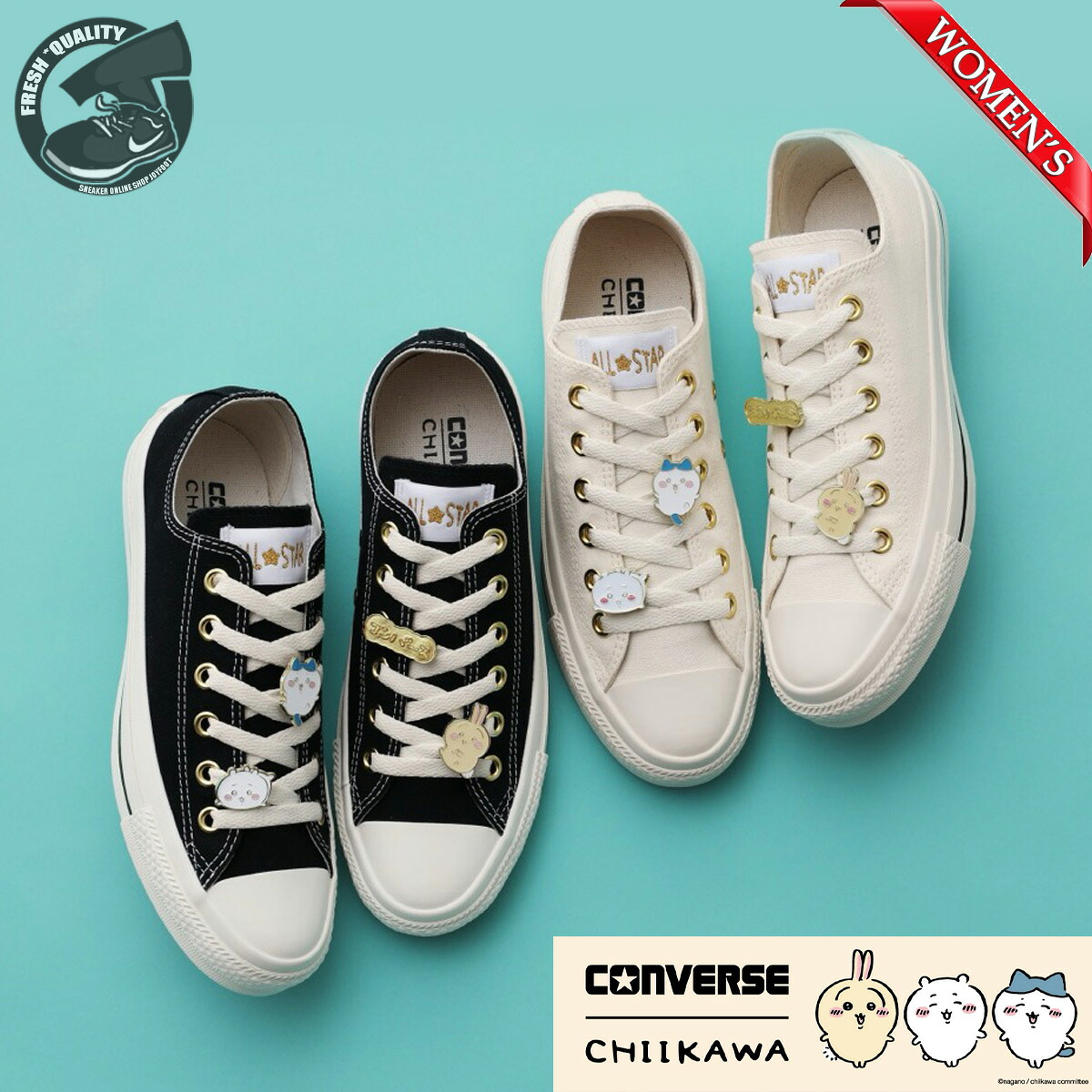 【お買い物マラソン4/17 9:59まで】 CONVERSE x ちいかわ ALL STAR GD OX / CHIIKAWA 1se576(31315230) 1se577(31315231) 2カラー コンバース オールスター GD OX / ちいかわ ブラック,ホワイト レディース