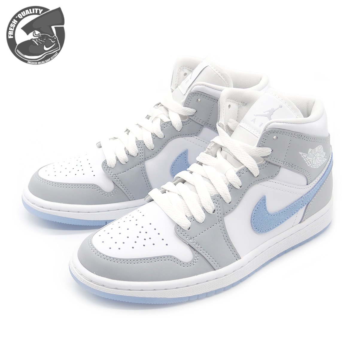 【楽天市場】NIKE WMNS AIR JORDAN 1 MID WHITE/ALUMINUM