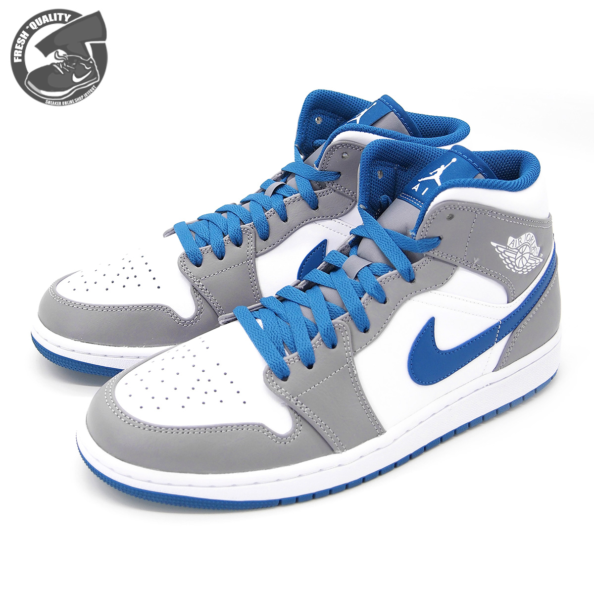 楽天市場】NIKE AIR JORDAN 1 MID CEMENT GREY/WHITE-TRUE BLUE dq8426