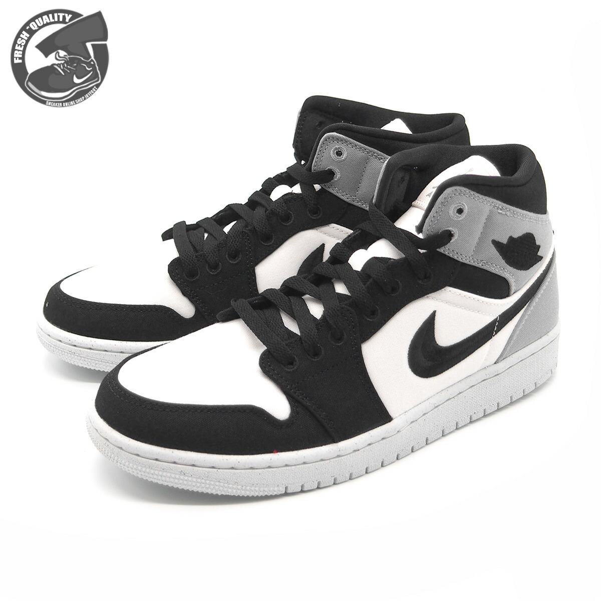 楽天市場】NIKE WMNS AIR JORDAN 1 MID BLACK/METALLIC SILVER-LT