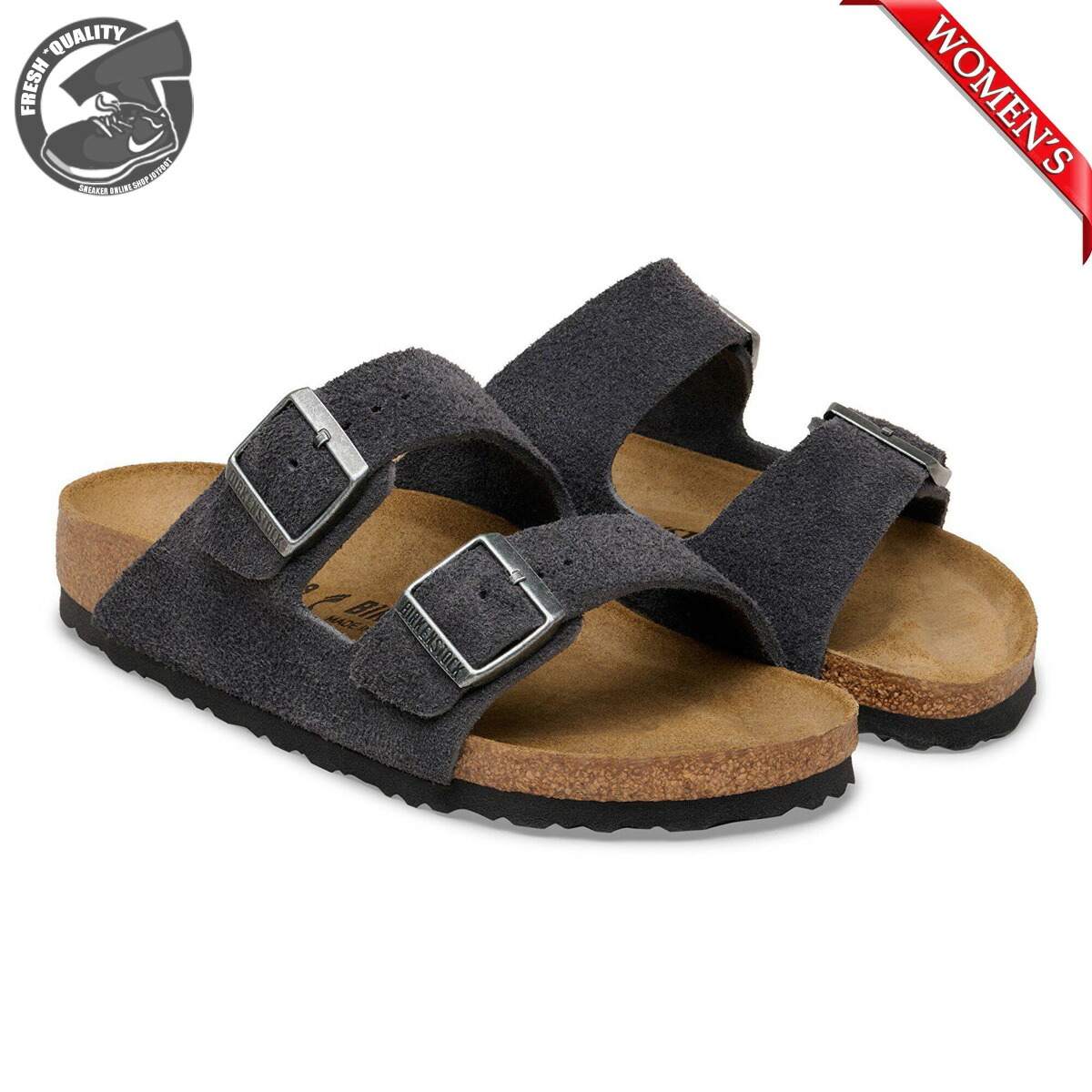 【お買い物マラソンお得なクーポン配布中】BIRKENSTOCK ARIZONA (SUEDE) CHARCOAL NARROW幅 1031625 ビルケンシュトック アリゾナ スエードレザー チャコール スリム幅 レディース|JOYFOOT ”SNEAKER ONLINE SHOP”