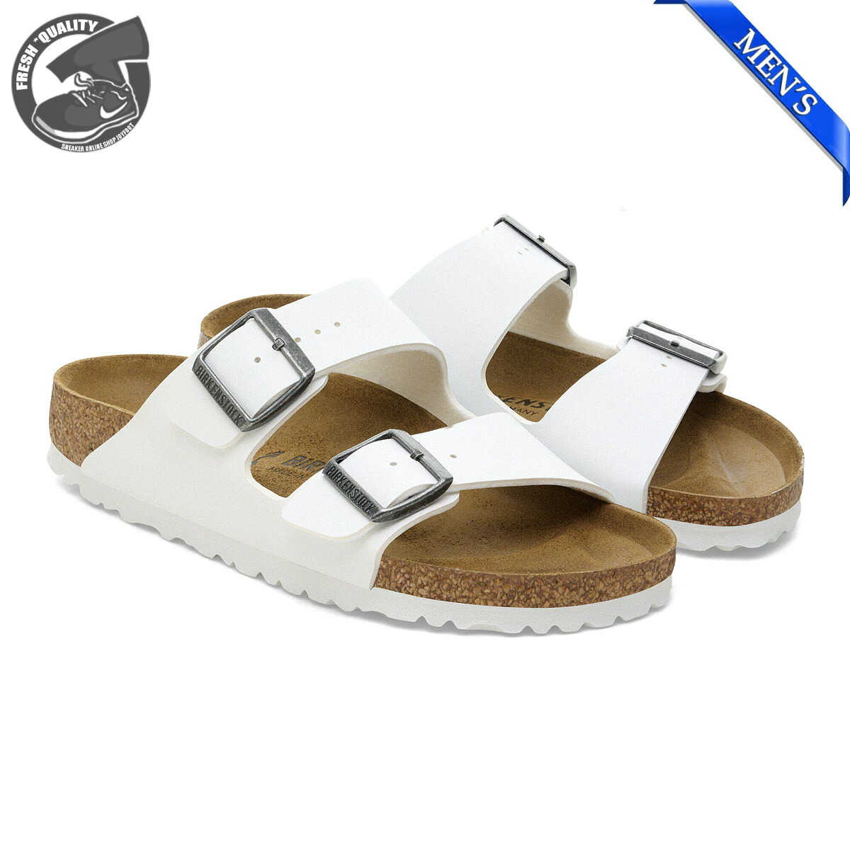BIRKENSTOCK ARIZONA (BIRKO-FLOR) WHITE REGULAR幅 552681 ビルケンシュトック アリゾナ ビルコフロー ホワイト 通常幅 メンズ｜JOYFOOT &rdquo;SNEAKER ONLINE SHOP&rdquo;