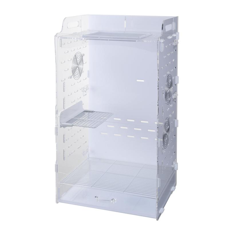 GEX アクリルルームIIIケージ フクロモモンガ デグー 全面アクリルパネル 簡単組立式 ホイールホルダー・金属メッシュステージ付き 引き出しトイレ&スノコ|ジョイフル39店