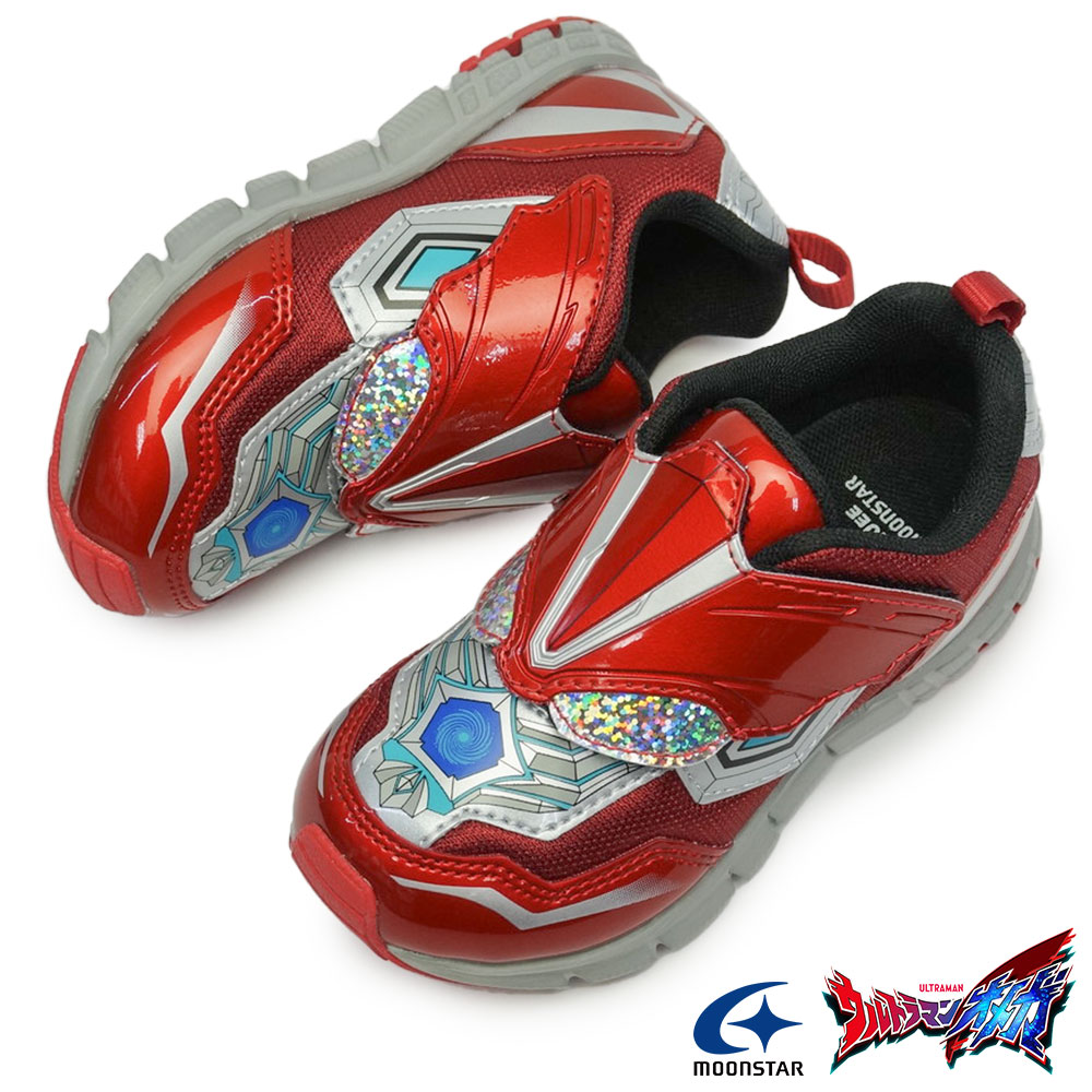 ウルトラマン オメガ スニーカー ムーンスター キッズ UT157 キッズシューズ マジックテープ 抗菌防臭 子供靴 ULTRAMAN MoonStar画像
