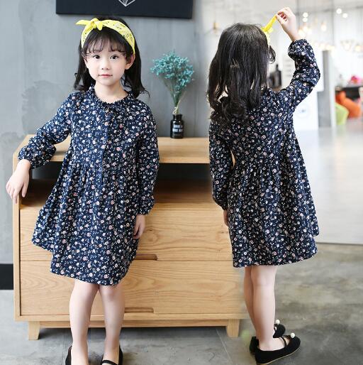 楽天市場 キッズ ベビー服 ワンピース ネイビー 紺 子供服 長袖 秋 夏 ロング丈 フリル 花柄 女の子 ジュニア おそろい 洋服 オシャレ 1cm 130cm 140cm 150cm 160cm キッズ ベビー服 Joypot